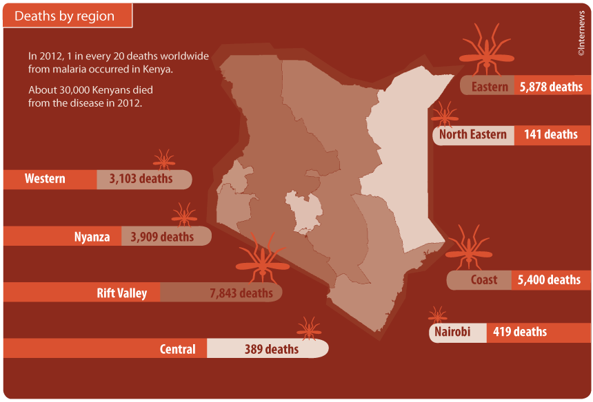 While Nyanza records more cases of malaria per year, it is in the Rift Valley that the highest...
